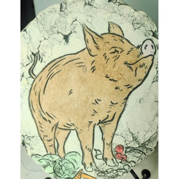 Shapes of Clay by Stan Mt St Helens Ash Wilbur Pig Plaque Decor Farmhouse Vtg - Picture 2 of 5